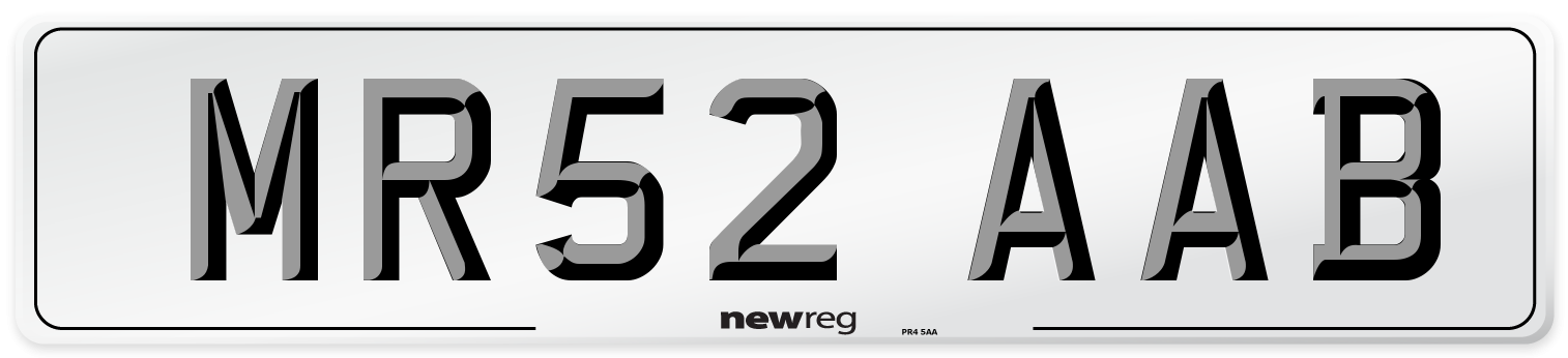 MR52 AAB Number Plate from New Reg